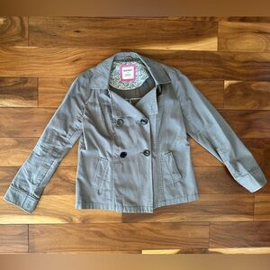 Old Navy Grey Denim Double Breasted Military Coat size Medium